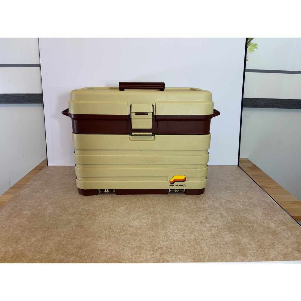 Plano 758 Tackle Box 4 Drawer Fishing Gear Organizer Tan Brown Made in USA